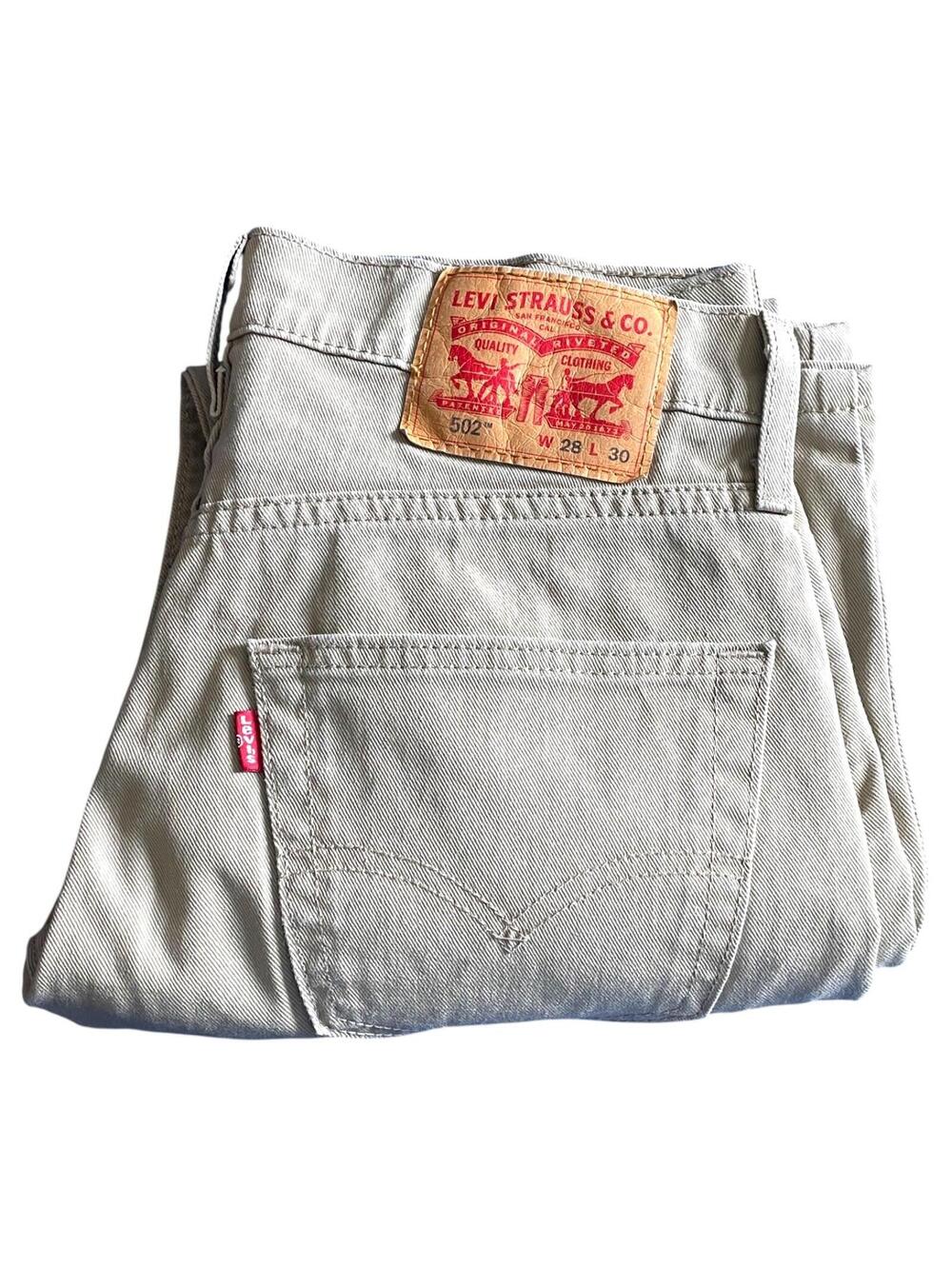 Levi's 502 Beige Khaki Jeans Men's Size 28x30 Pants CLEAN!